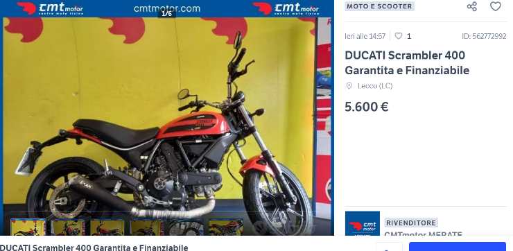 Ducati Scrambler prezzo e dettagli